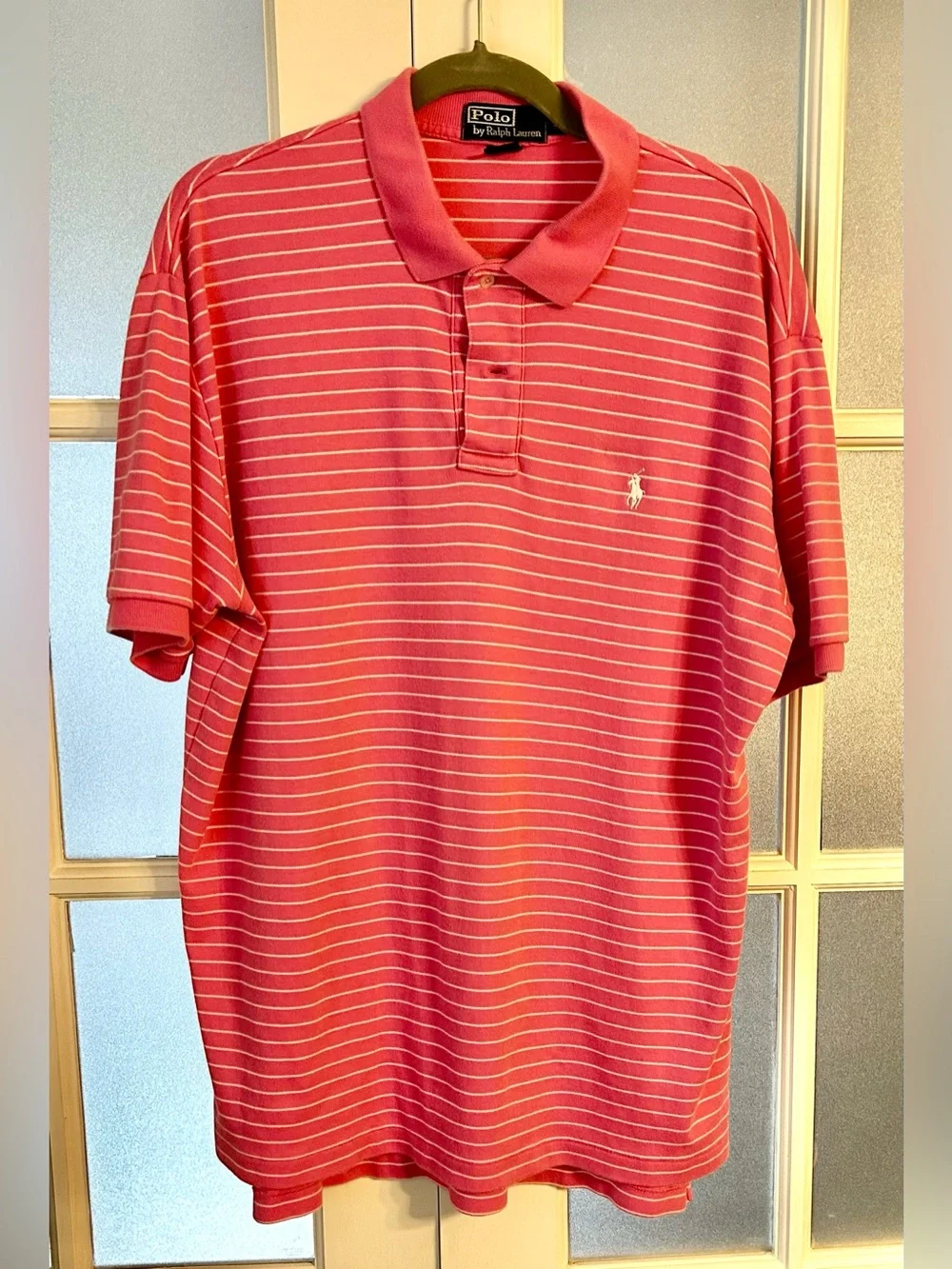 Ralph Lauren Men's Pink Striped Polo Shirt